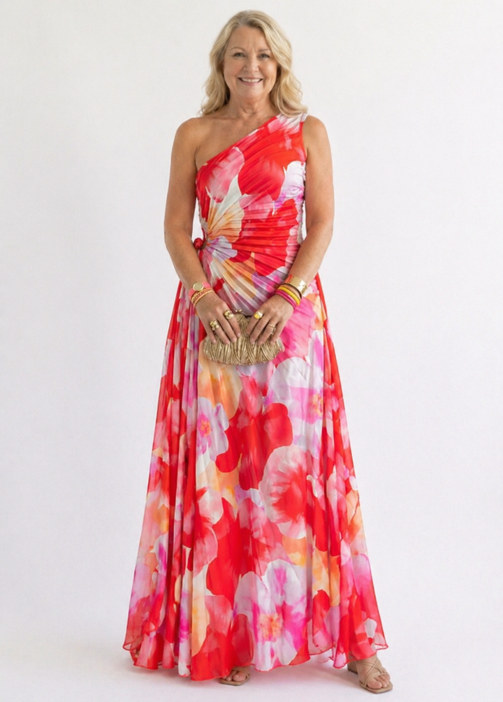 Stella & Grace™ | One-Shoulder Pleated Dress