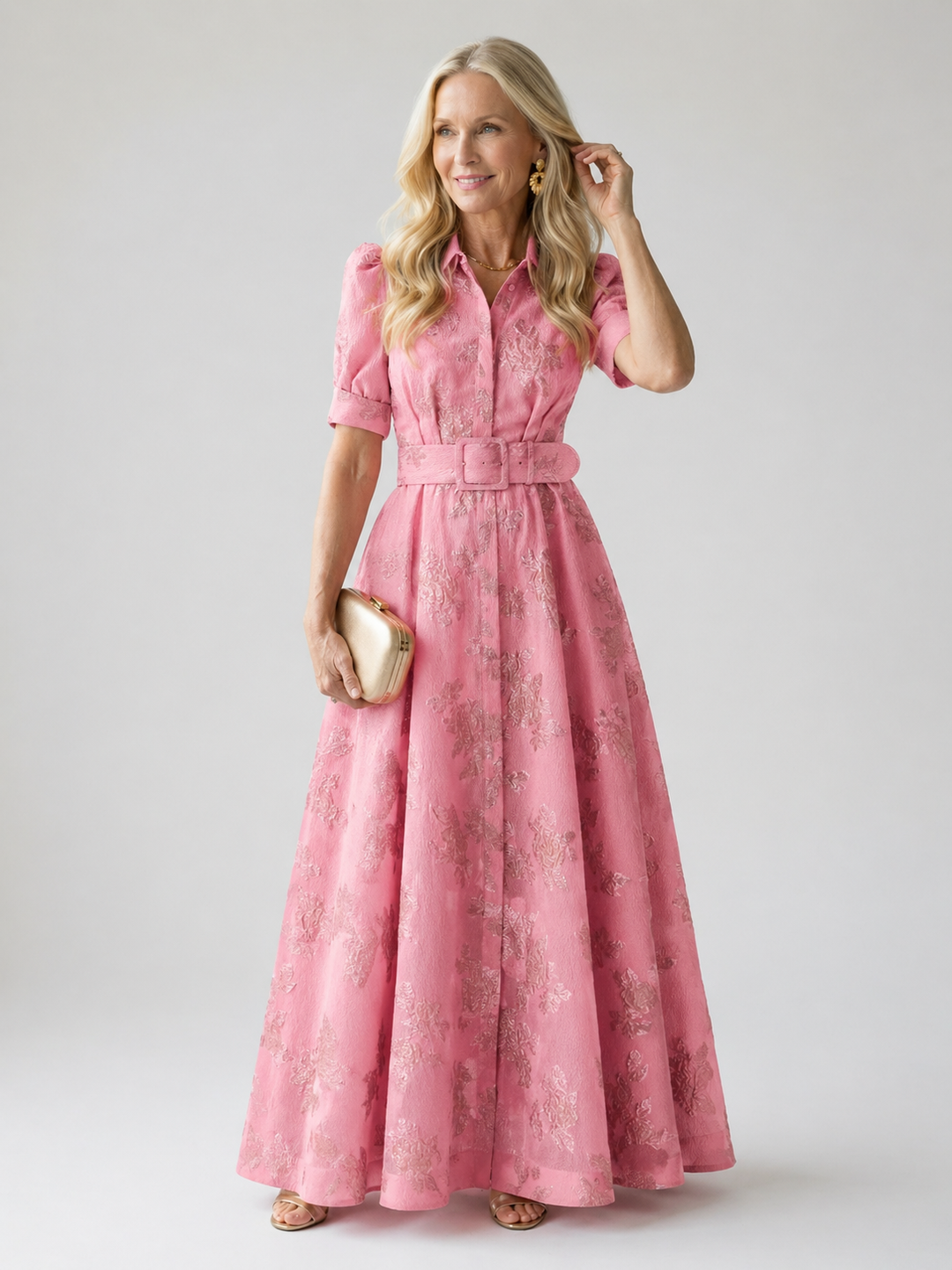 Stella & Grace™ | Floral Maxi Dress with Belt