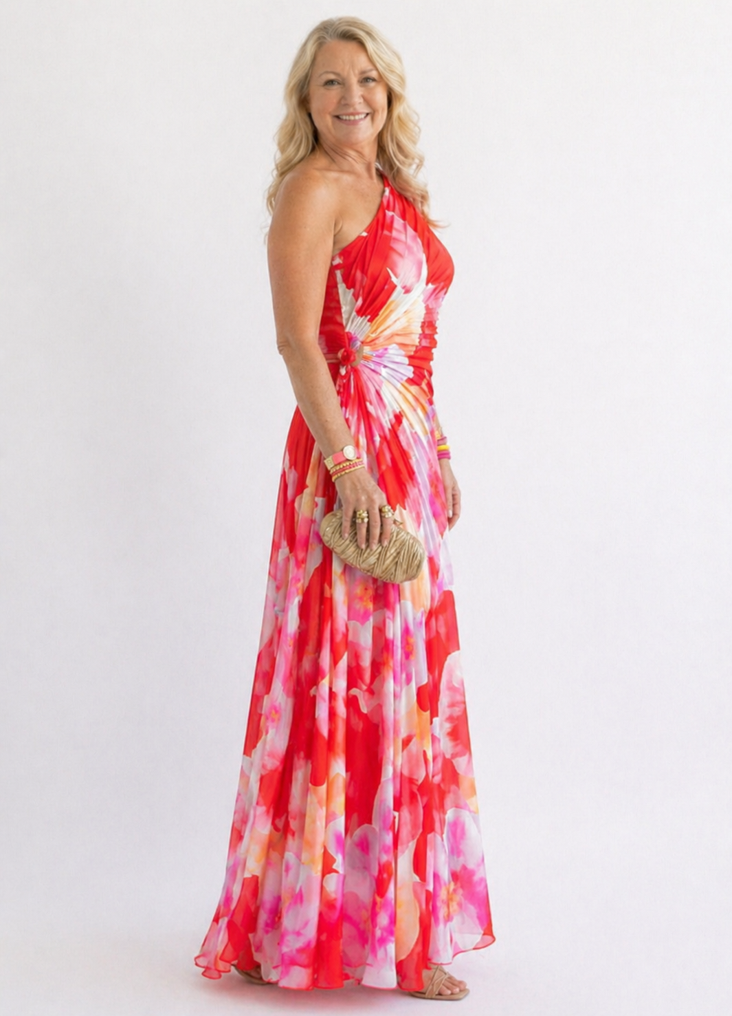 Stella & Grace™ | One-Shoulder Pleated Dress