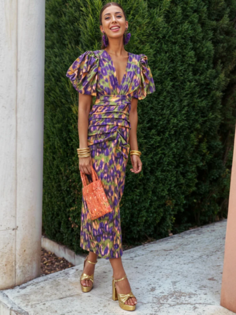 Stella & Grace™ | Vivid Pleated Midi Dress