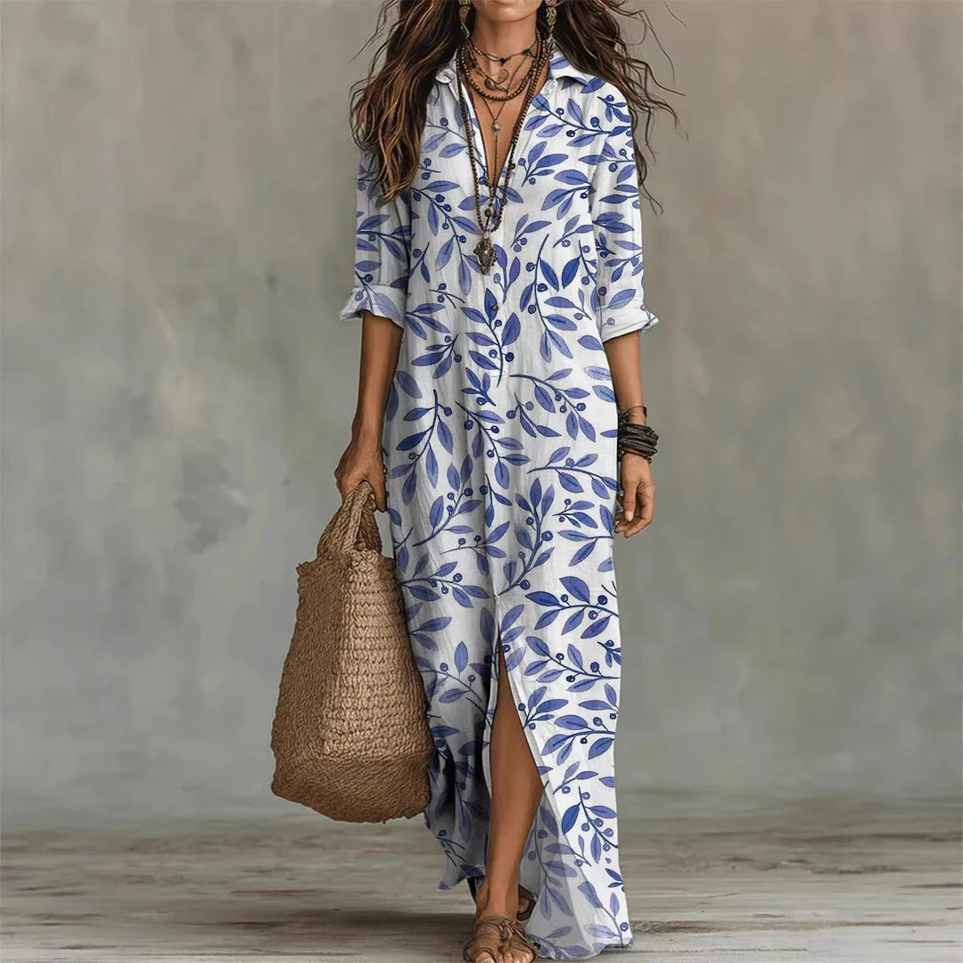 Olivia | Botanical Print Shirt Dress