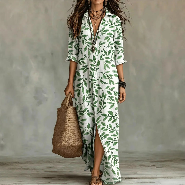 Olivia | Botanical Print Shirt Dress