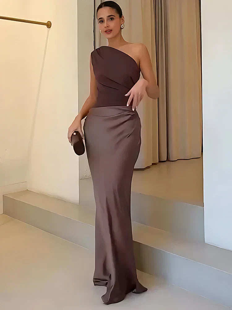 Stella & Grace™ | Maxi Dress with Satin Tail