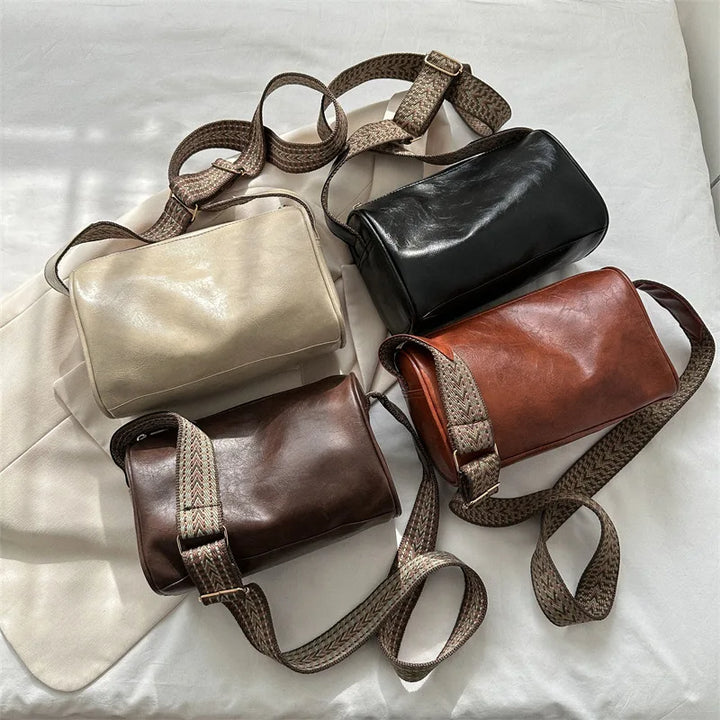 Vintage Chic PU Leather Boston Handbag | Trendy Shoulder Bag