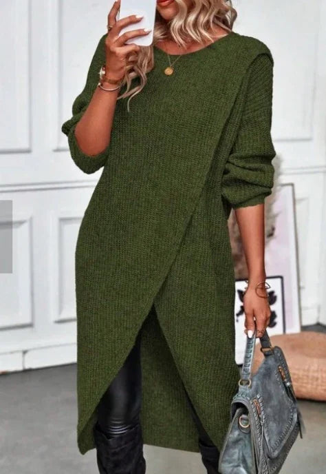 Diane | Cozy Knit Dress With Flattering Drape