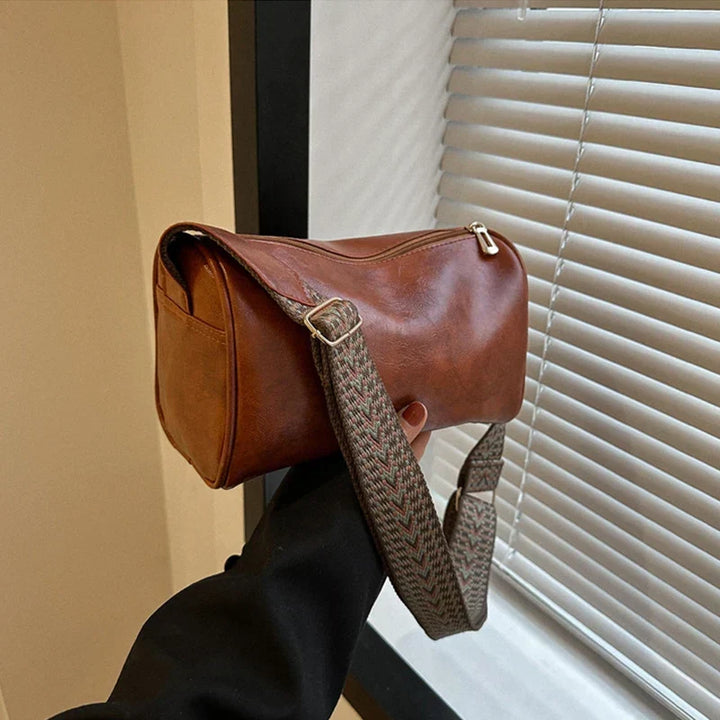 Vintage Chic PU Leather Boston Handbag | Trendy Shoulder Bag