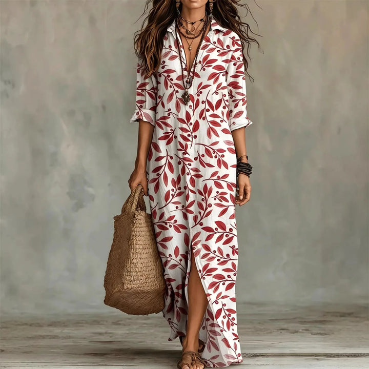 Olivia | Botanical Print Shirt Dress