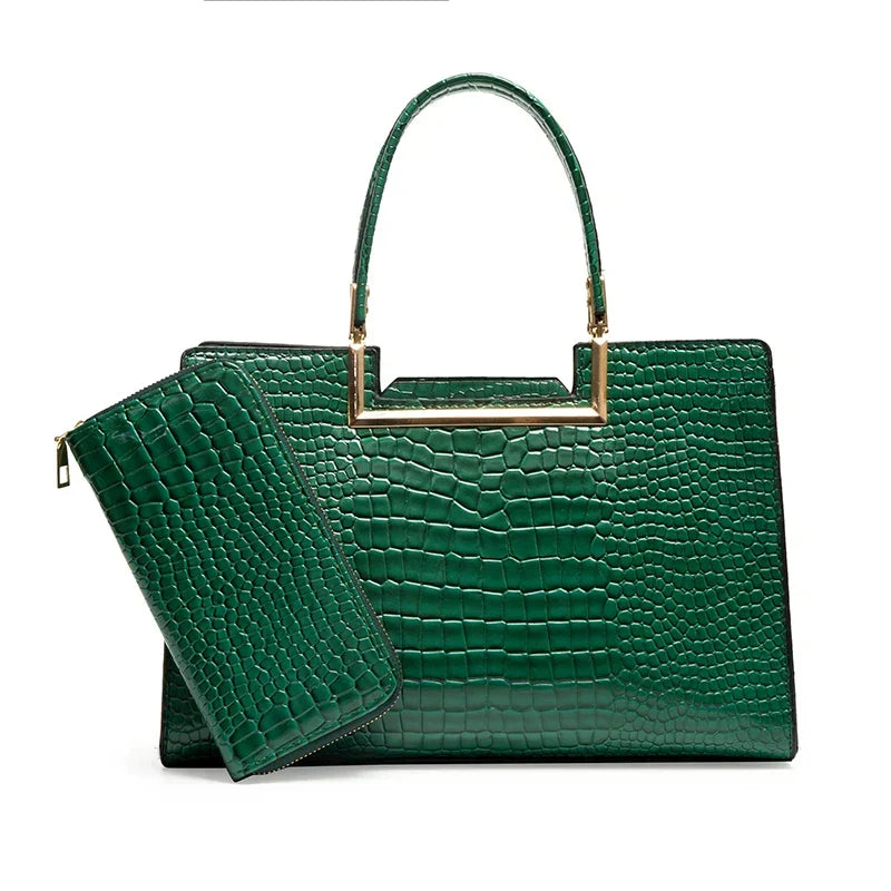 Leather Bag and Wallet Set