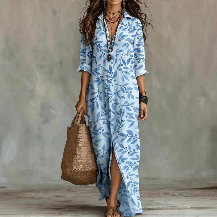 Olivia | Botanical Print Shirt Dress
