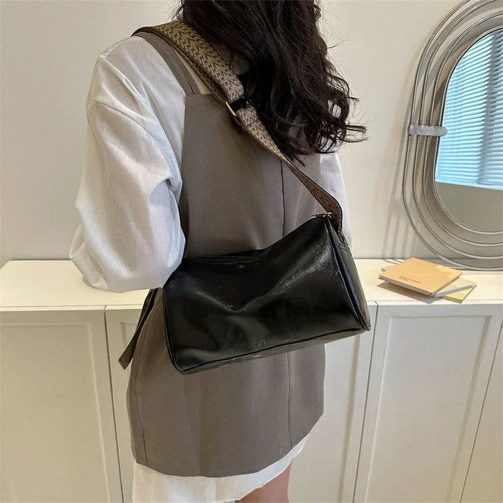 Vintage Chic PU Leather Boston Handbag | Trendy Shoulder Bag