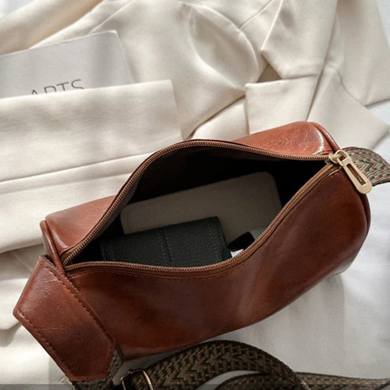Vintage Chic PU Leather Boston Handbag | Trendy Shoulder Bag