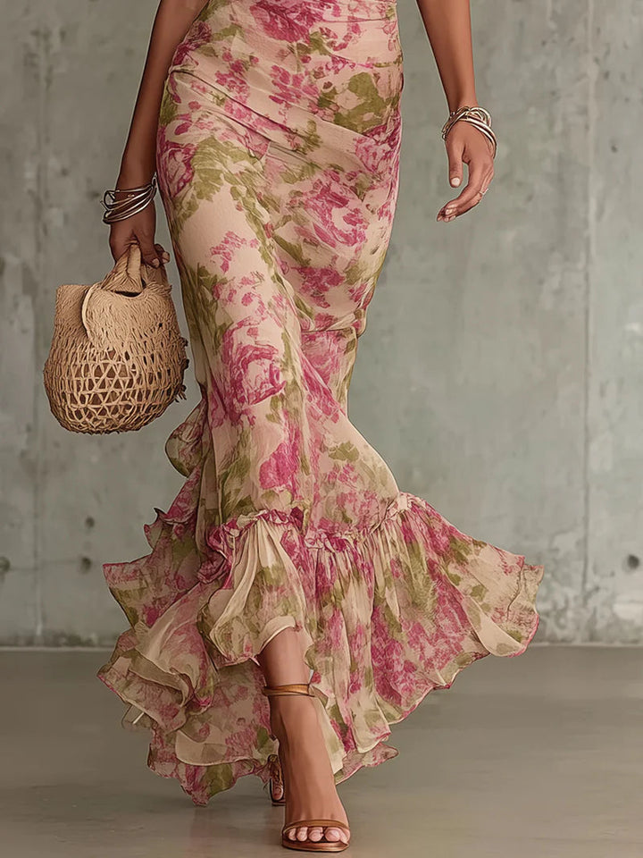 Cherry™ Floral High-Neck Dress