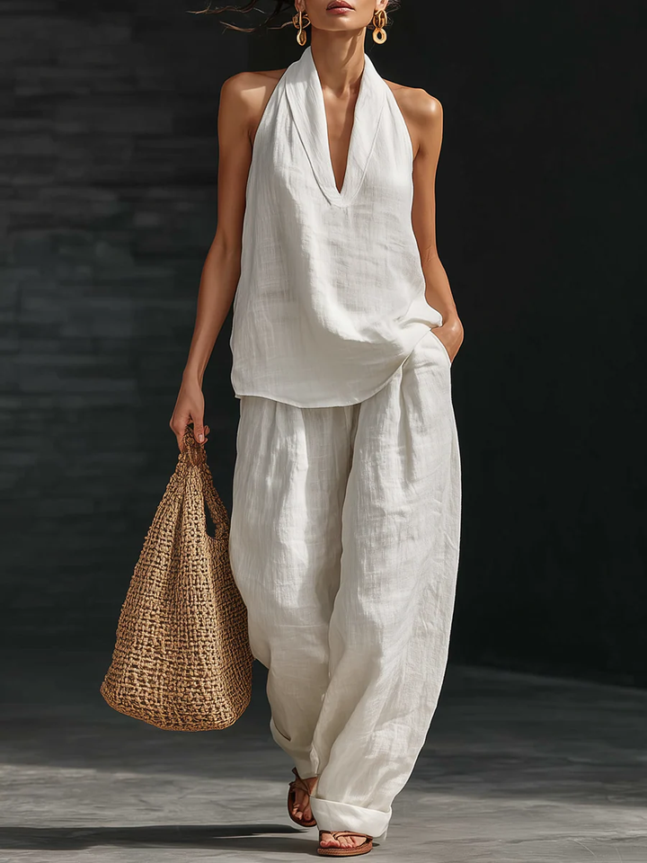 Zoë™ | Sleeveless Set with Wide-Leg Trousers