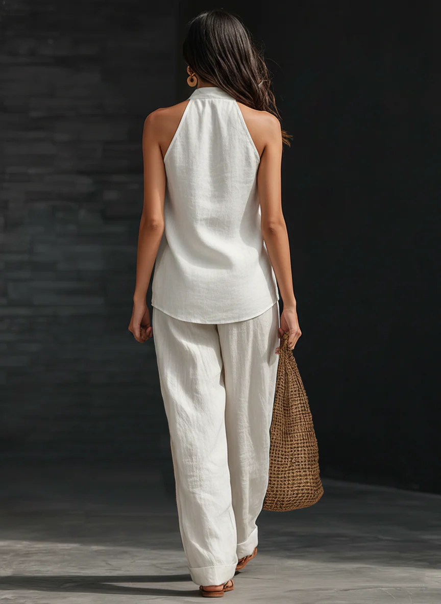 Zoë™ | Sleeveless Set with Wide-Leg Trousers