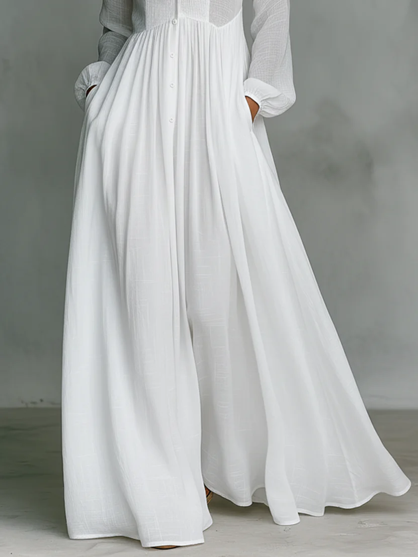 Léonie™ | Minimalist Maxi Dress with High Collar