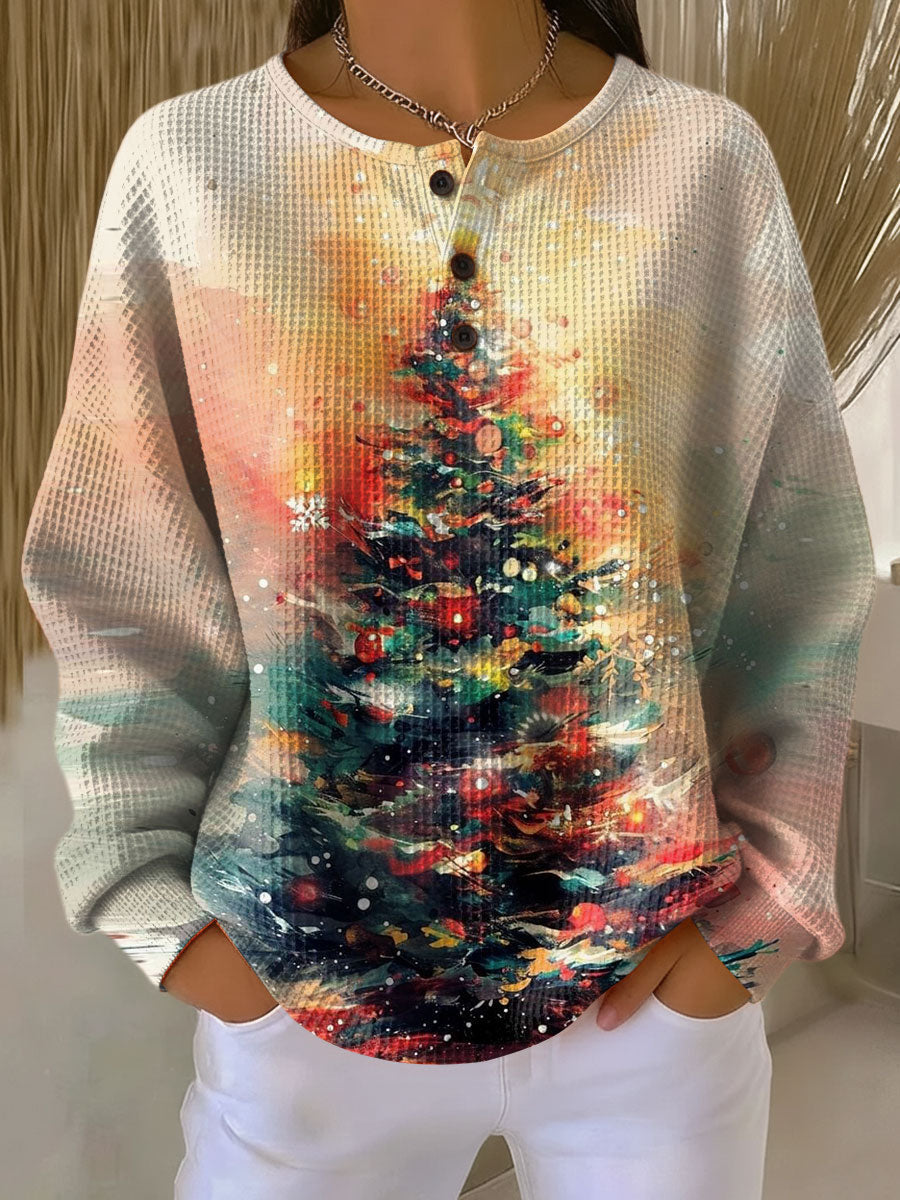 Kylessia | Sweater with Christmas Tree and Cozy Vibes