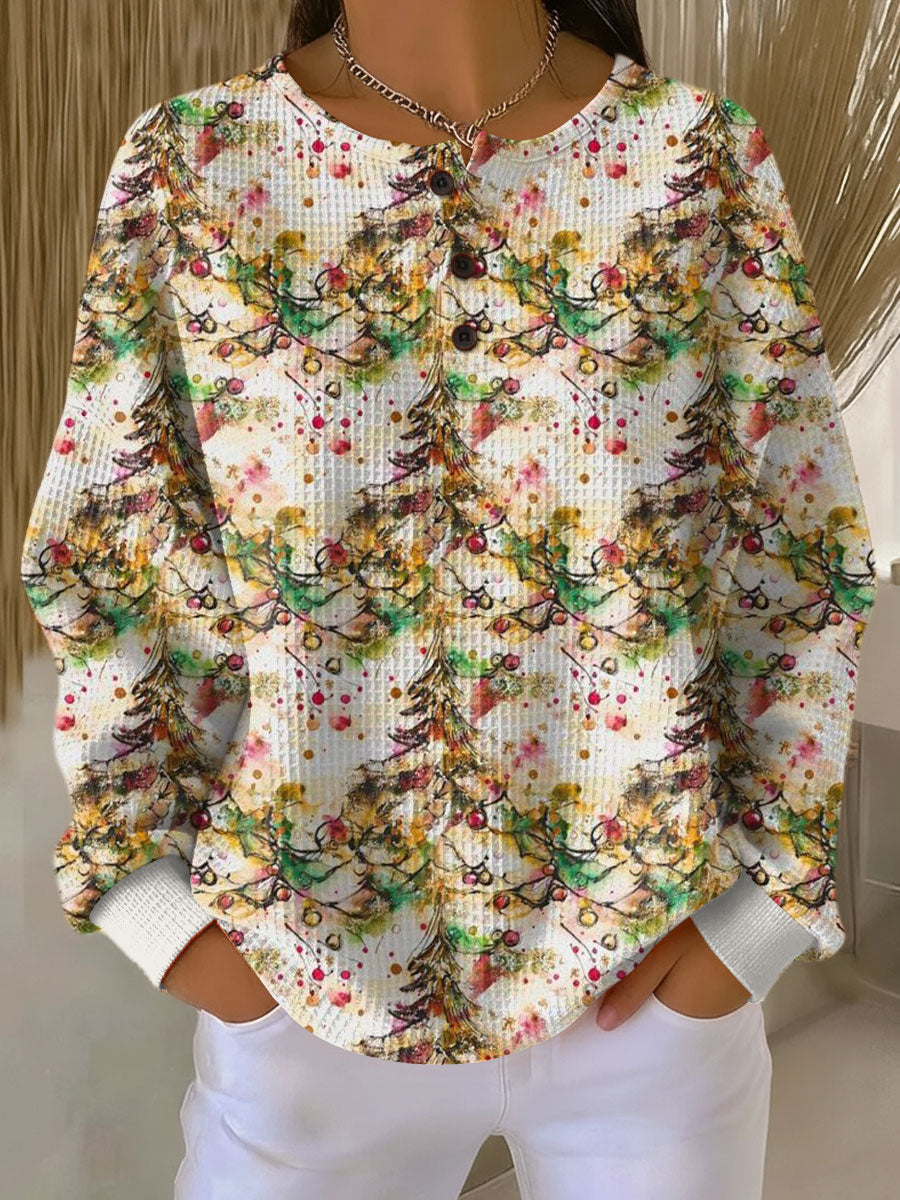 Elyvessa | Cozy Sweater with Christmas Tree Pattern