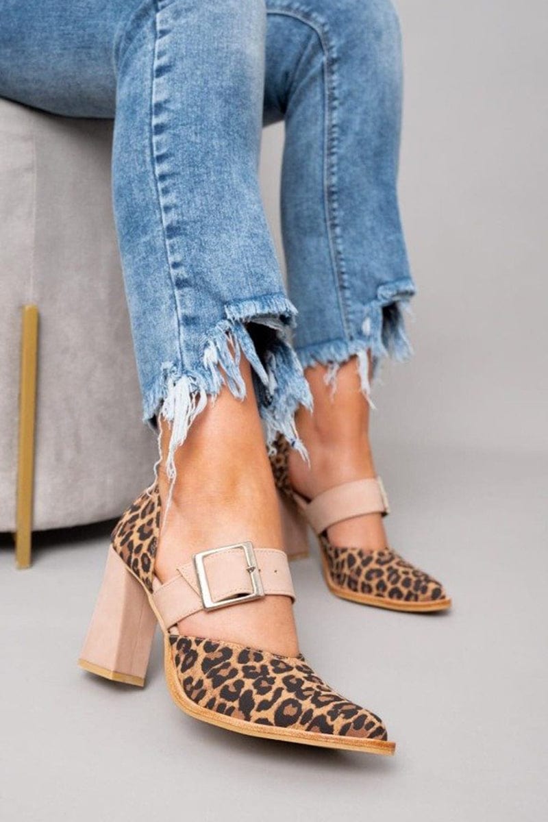 Ilana™ | Block Heels with Bold Leopard Print