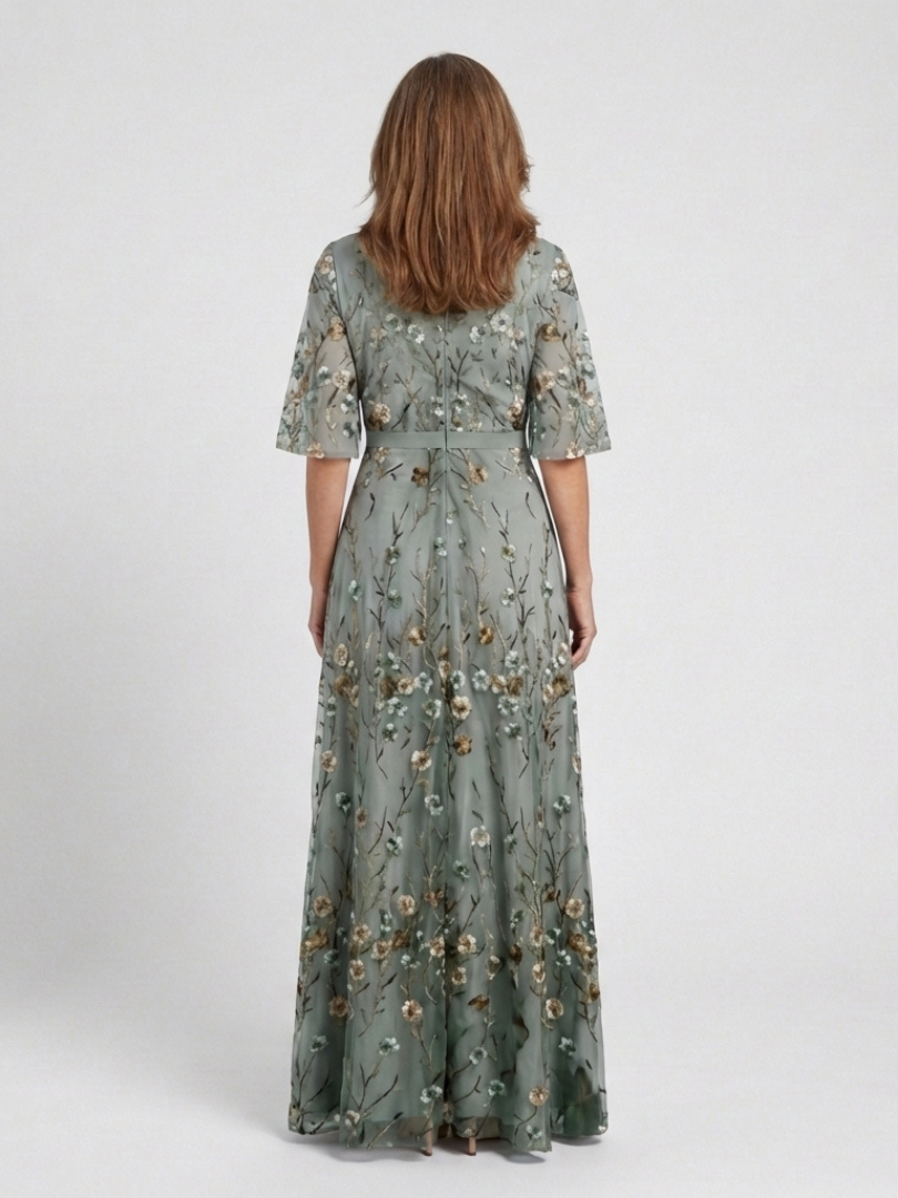 Stella & Grace™ | Floral Short-Sleeve V-Neck Maxi Dress