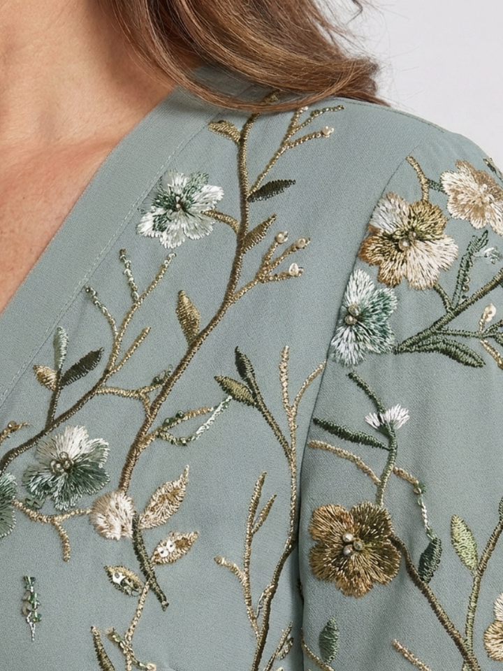 Stella & Grace™ | Floral Short-Sleeve V-Neck Maxi Dress