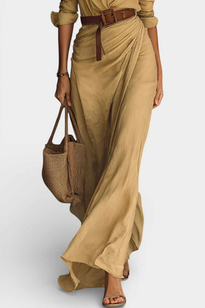 Souline Maxi Robe with Lapels and Belted Waist