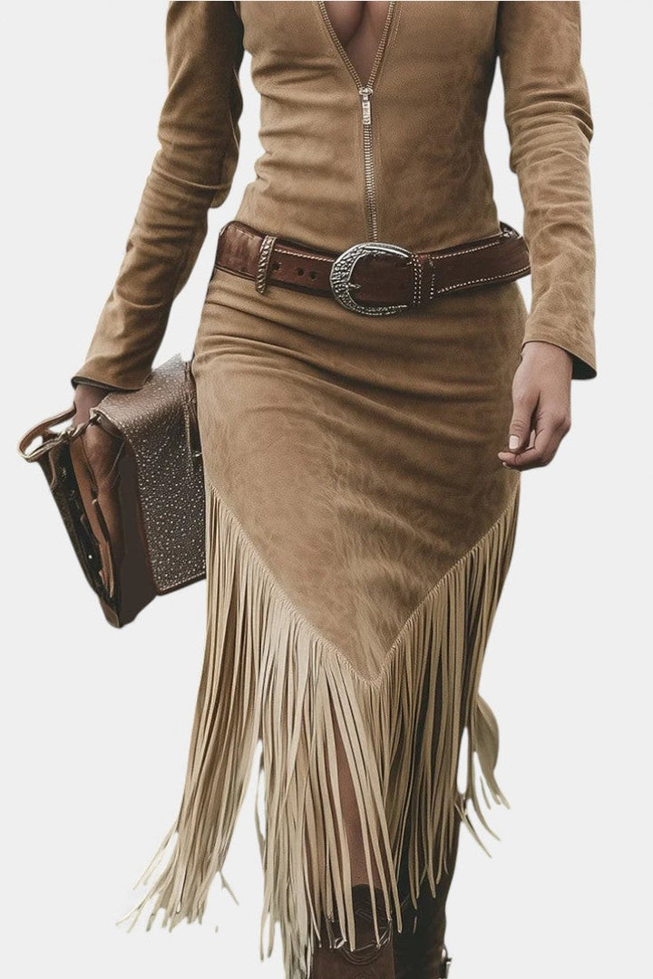 Robyn™ Vintage Western Robe with Lapels and Zipper
