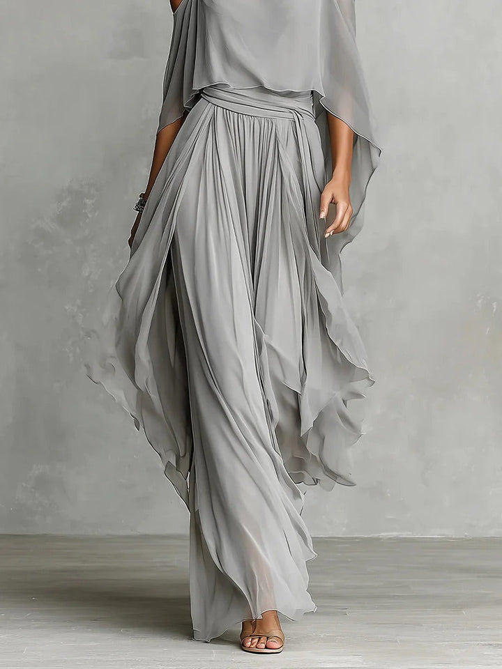 Isabela | Fluid Grey Set with Strappy Top and Lightweight Trousers