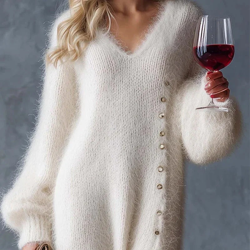 Nerea™ Long Knitted Dress With Side Slit