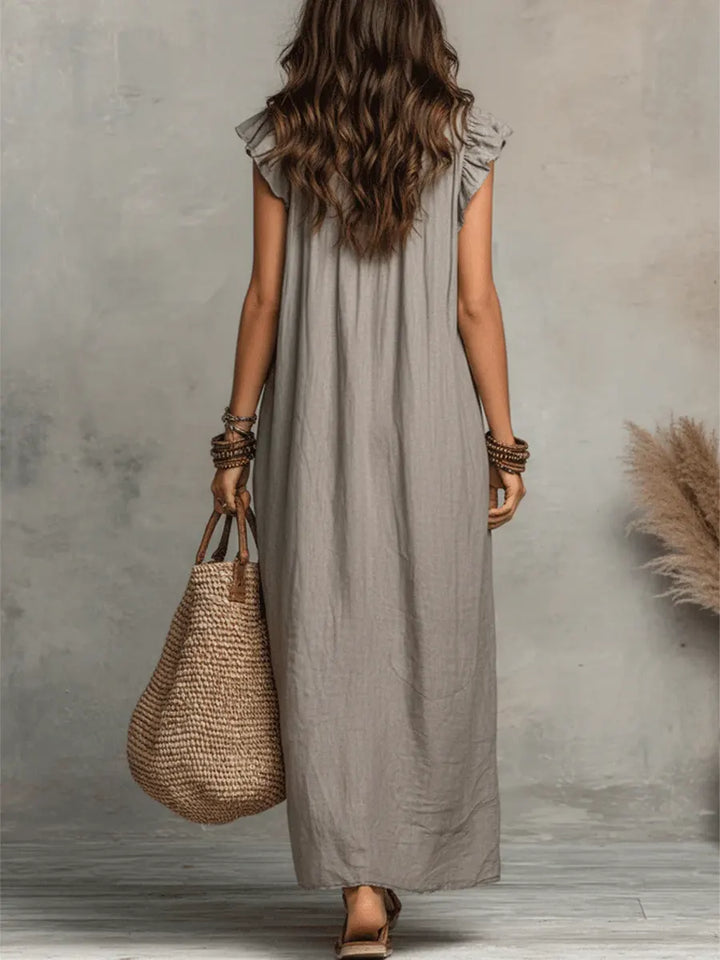 Camelia | Long Bohemian Linen and Cotton Dress