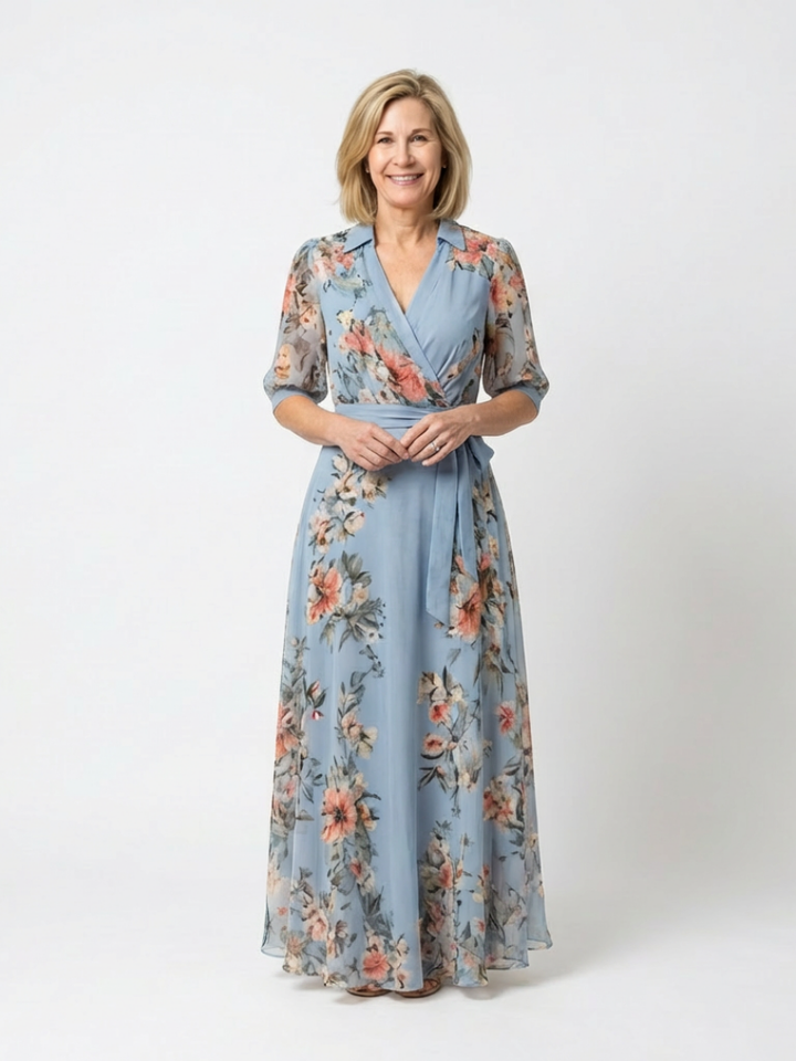 Elowen | Floral V-Neck Maxi Dress