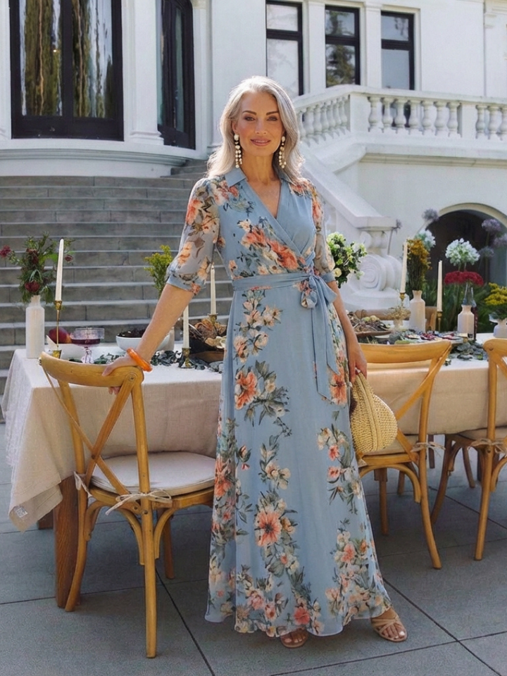 Elowen | Floral V-Neck Maxi Dress