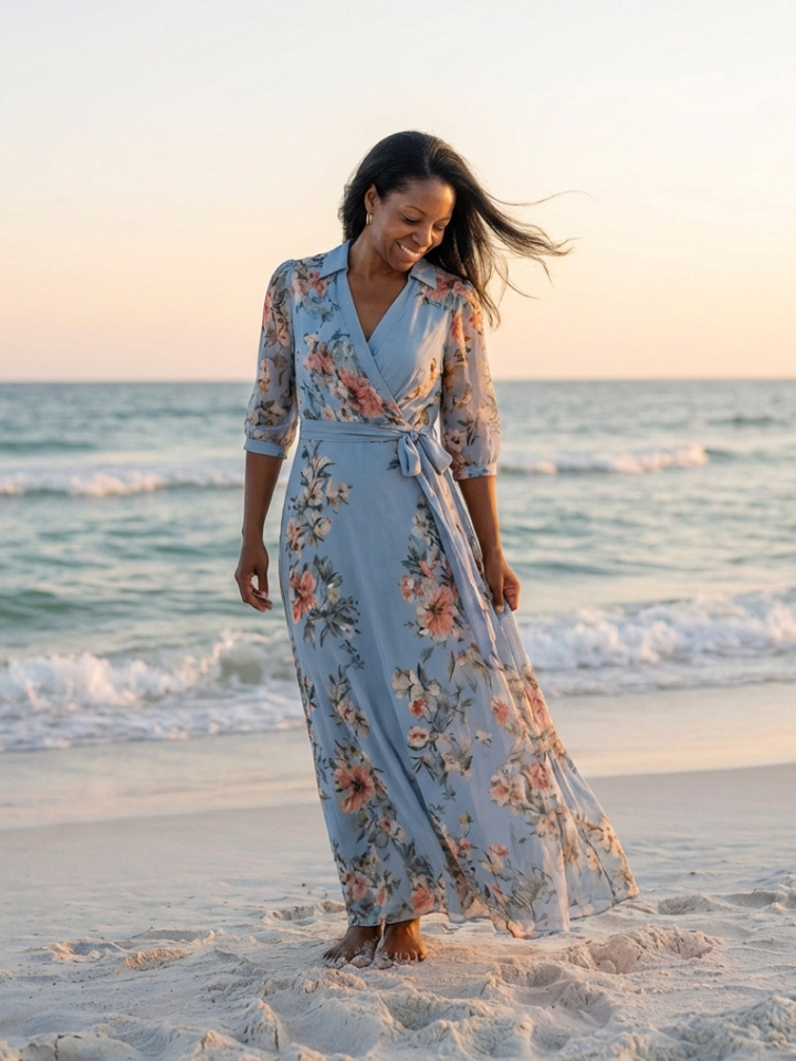 Elowen | Floral V-Neck Maxi Dress